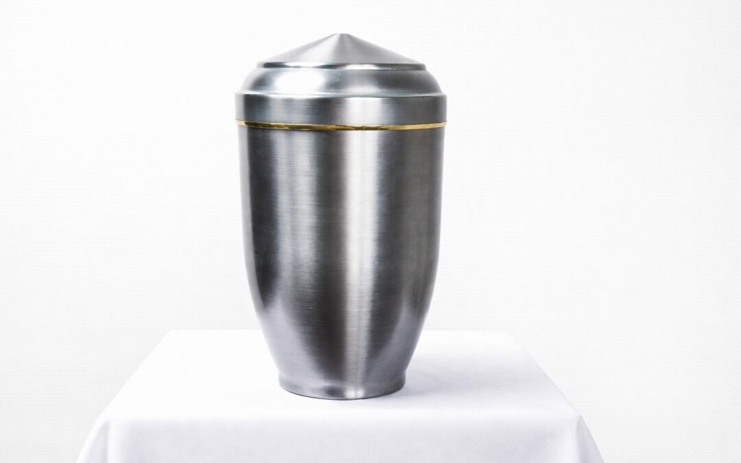 Urne métal grise